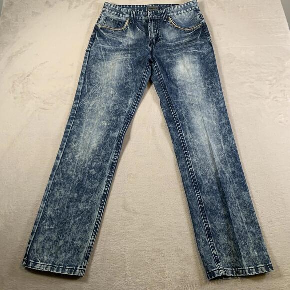 Other - Black Jeans Mens 30x32 Blue Relaxed Straight‎ Leg Distressed Denim Vintage Style